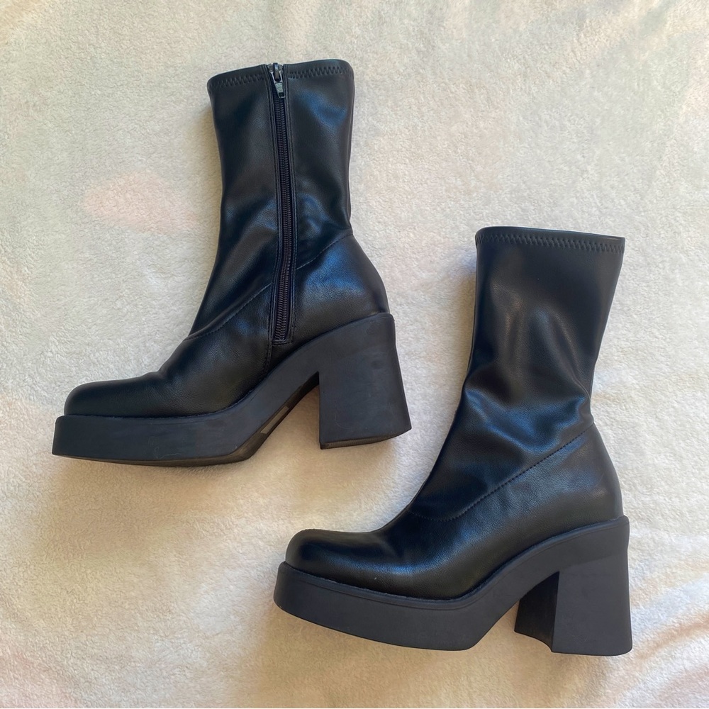 Klayton Black Sock Boots size 6.5